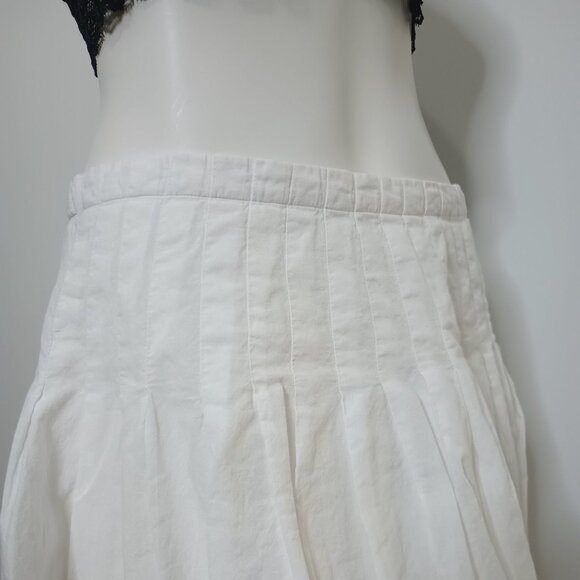 Sele White M Bubble Skirt A Line Pleated Zip - Picture 8 of 9